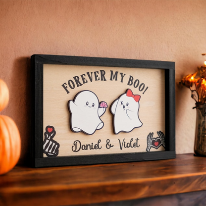 Custom Halloween Ghost Couple Sign – Romantic Personalized Gift