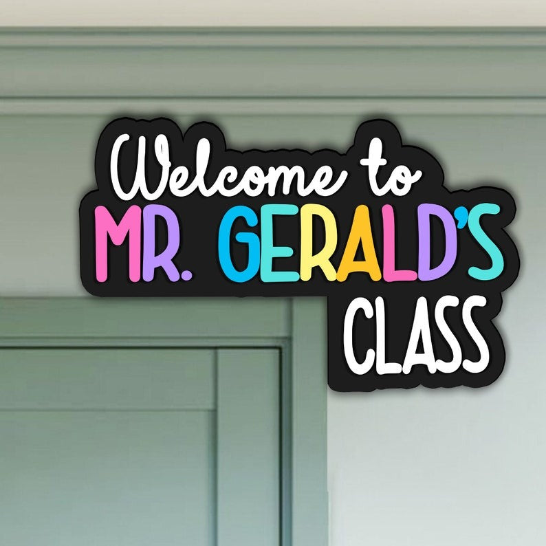 Personalized Teacher Name Doorframe Corner Sign