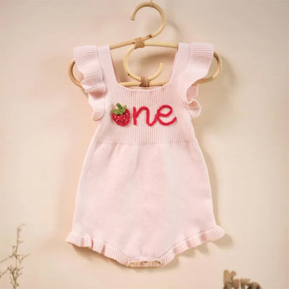 Baby Romper Embroidered| 1st Birthday Outfit Girl Baby Name