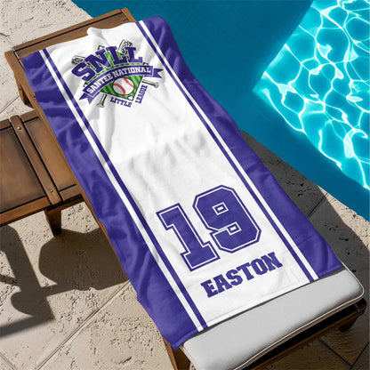 Baseball Custom Beach Towel, Personalized Towel