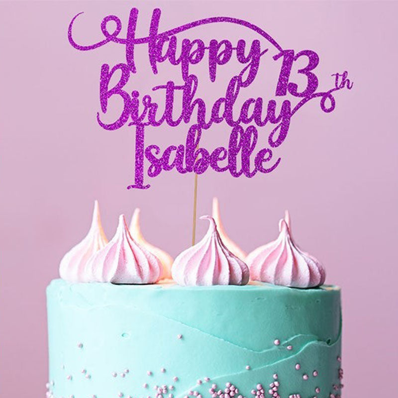 Personalised Glitter Cake Topper
