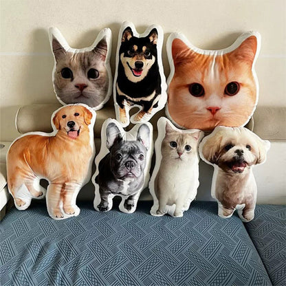 Custom picture pillow,face pillow Custom Pet 3D Pillow, Pet Shaped Pillow Large, Double-sided Print