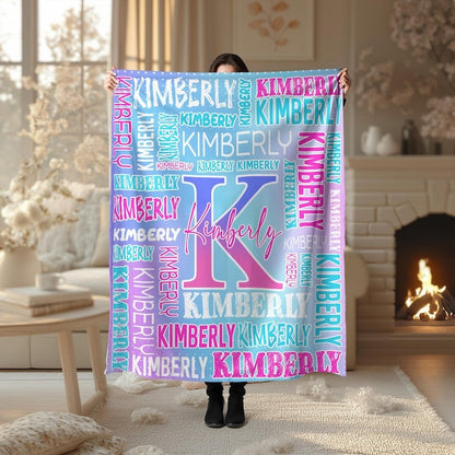 Custom Name Soft Fleece Throw Blanket