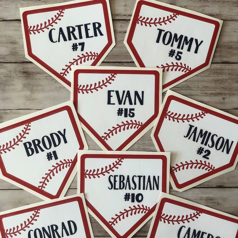Personalized Baseball Softball Soccer Football Cheer Number Sticker