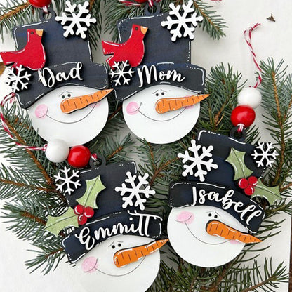 Personalized snowman ornament