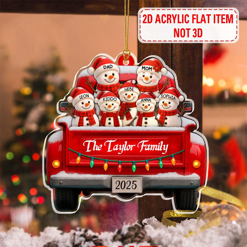 Personalized Snowman Family Christmas Ornament