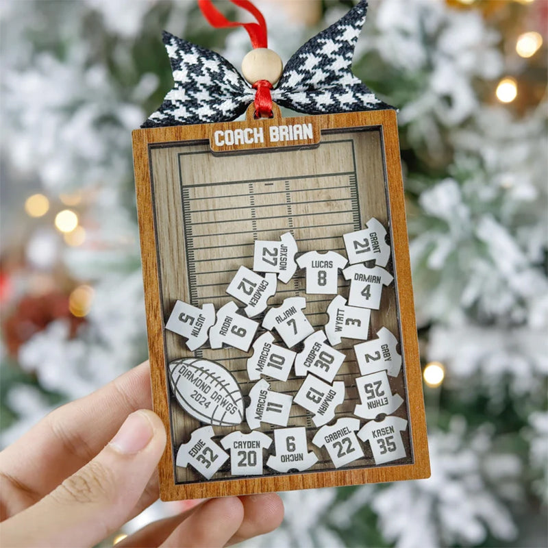 Personalized 4D Football Shaker Ornament, Custom Jersey's Name & Number