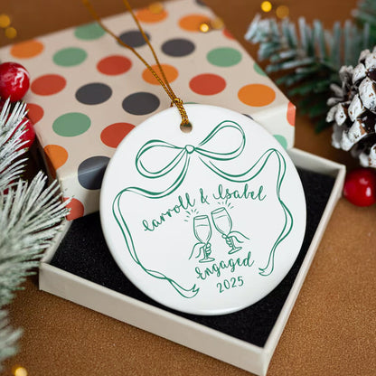 Personalized Ceramic Engagement Ornament