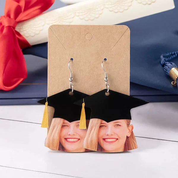 Personalized graduation earrings with names for graduation party gifts for graduates