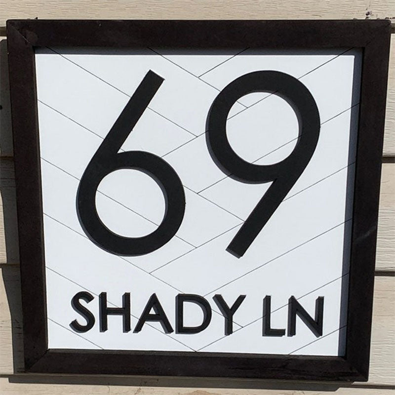 Square House Address Sign Home Decor