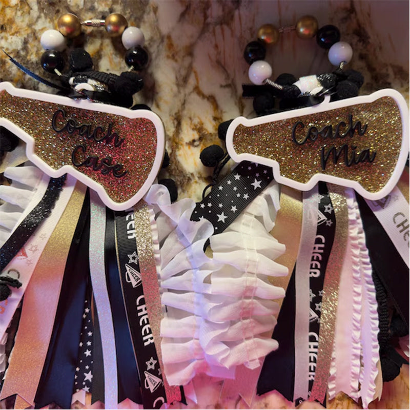 Cheer bogg bag tag, Cheerleader Tassel Charm Sport Duffle bag