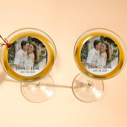 Personalized Edible Photo Wedding Drink Toppers/Custom Drink Toppers