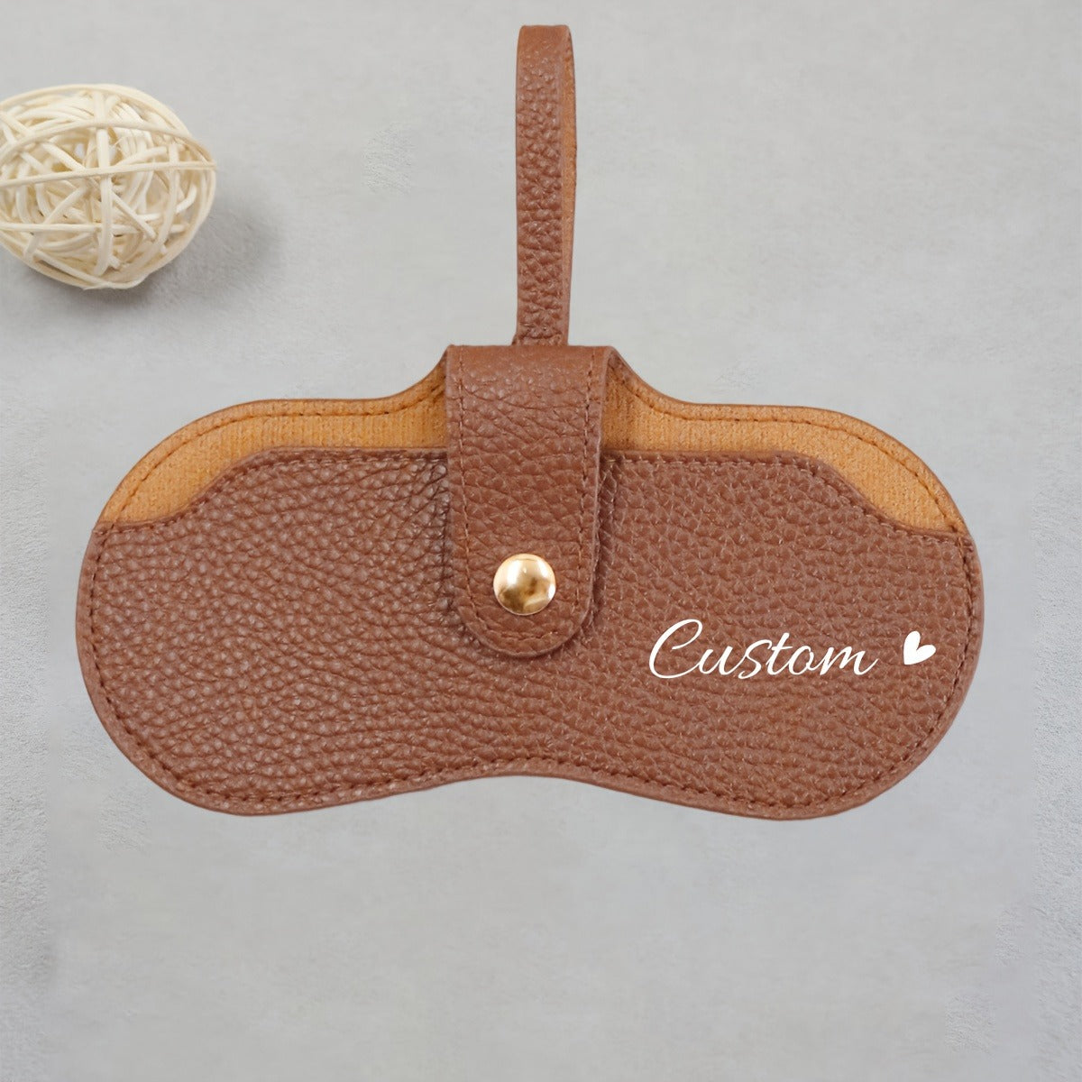 Customizable Soft Faux Leather Eyeglass Case with Name