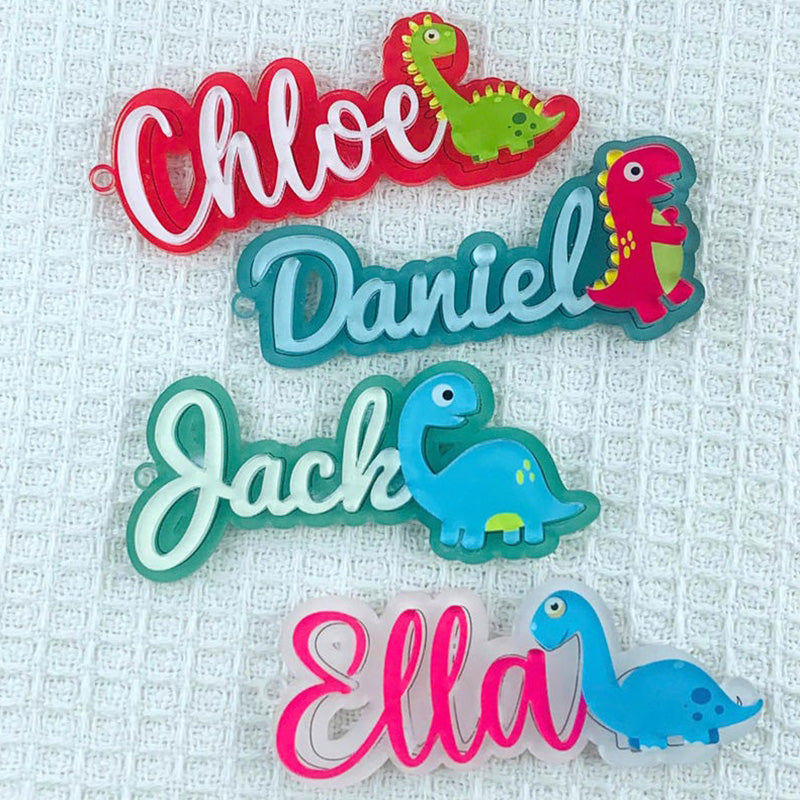 Personalized Acrylic Name Tag: Backpack Keychain