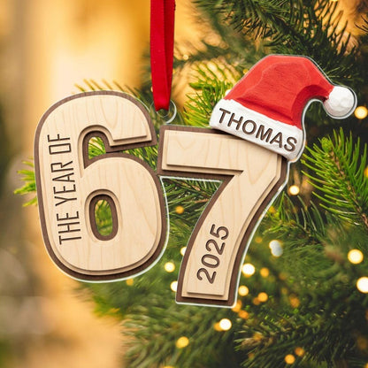 Custom Six Seven Ornament, Teen Slang Ornament, Funny Teenager Ornament