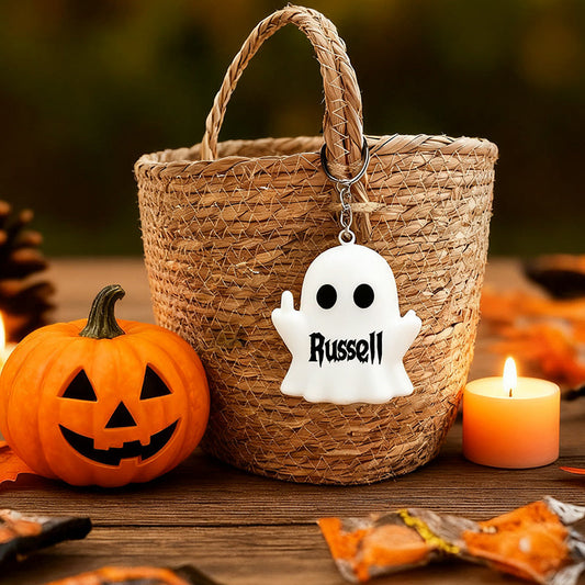 Boo Basket Tag, Halloween Name Tags Keychain