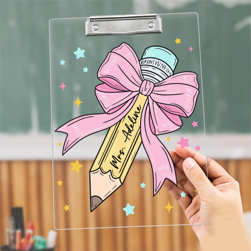 Personalized Teacher Gift, Acrylic Clipboard With Teacher Name