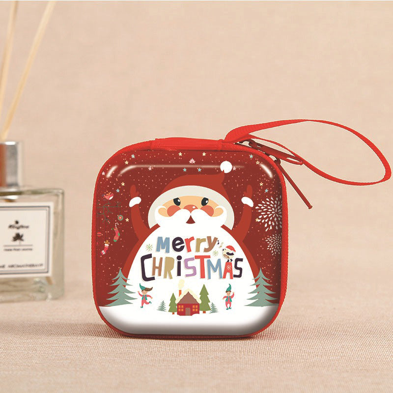 Personalization name Festive Red PVC Christmas Coin Purse