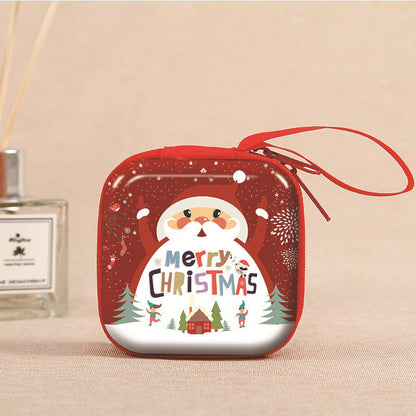 Personalization name Festive Red PVC Christmas Coin Purse