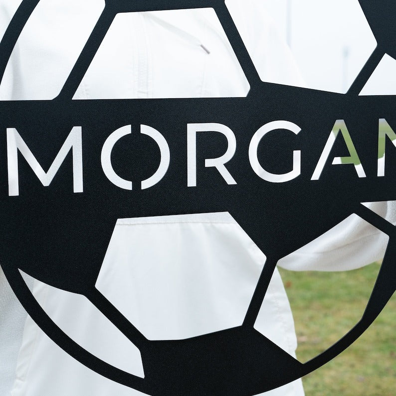Personalized Soccer Ball Name Sign, Metal Wall Art, Soccer Name Sign