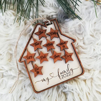 Personalized Christmas tree decor, Holiday wood ornament, Custom House
