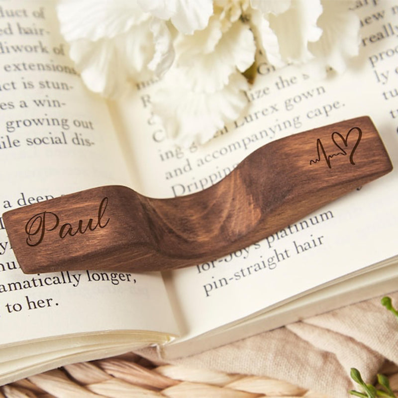 Personalized Wood Book Page Holder,Custom Thumb Page Holder
