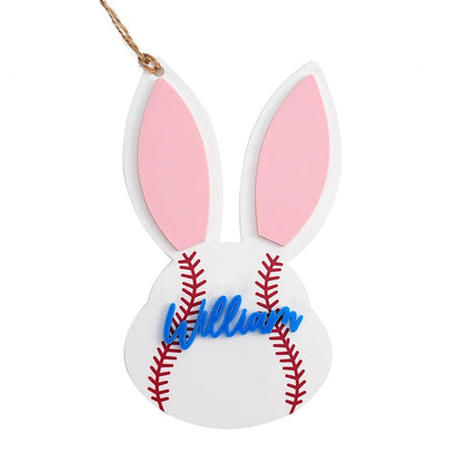 Personalized Basketball Baseball Softball Sports Acrylic Easter Bunny Basket