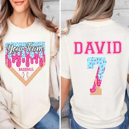 Custom Baseball Drip Mama Shirt,Team Mom T Shirt with Kid Name number