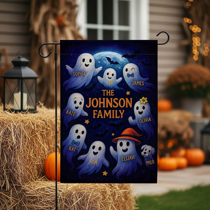 Personalized Halloween Family Flag