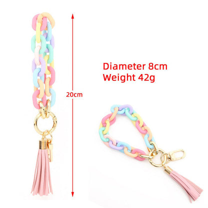 Personalized Chunky Chain Link Wristlet Keychain