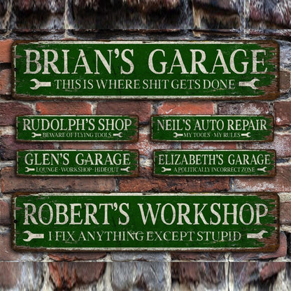 Personalized Garage Sign, Custom Workshop Decor