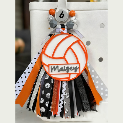 Custom Volleyball Tassel Charm for Bogg Bag