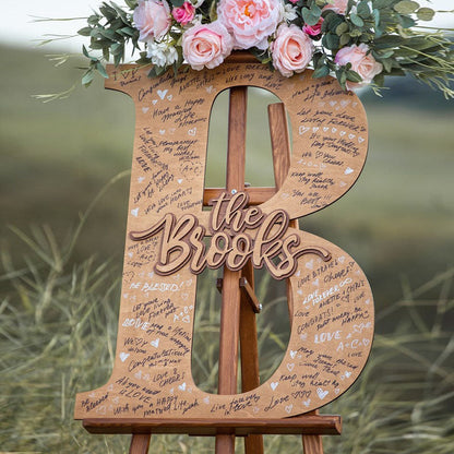 Guest Book Alternative Wedding Family Name Sign Tropical Wedding