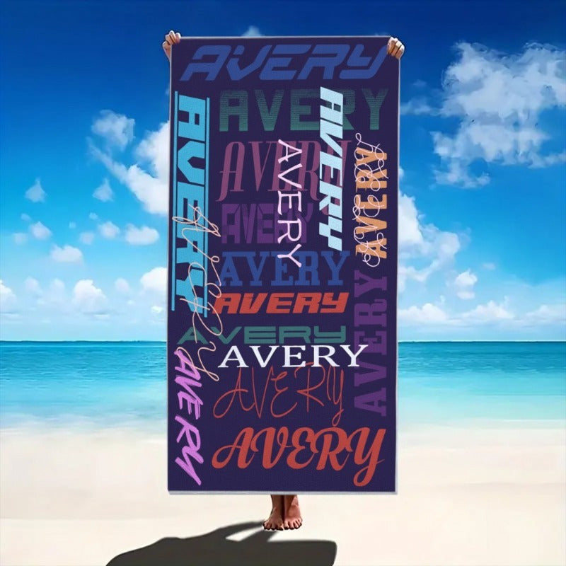 Customizable Beach Towel - Personalized Text Design