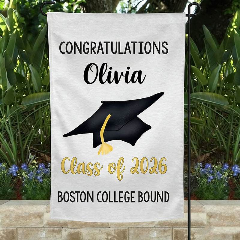 Graduation Yard Sign Personalized, College Bound Flag