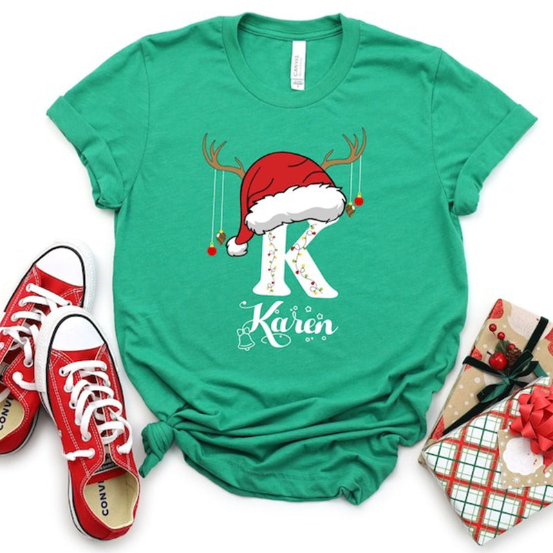 Family Christmas Name Shirt, Monogrammed Family Christmas Shirt