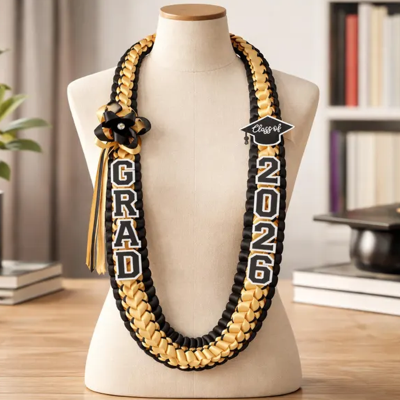 Personalized Graduation Lei with Name, Graduation Lei