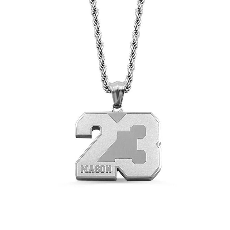 Custom Name Sports Number Necklace | Number Sports Necklace Custom Name
