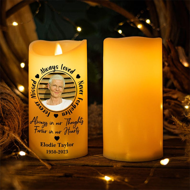 Personalized Photo LED Candle, Custom Photo Sympathy Candle