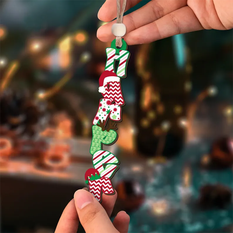 Custom Christmas Name Ornament: Reindeer Stocking Tag