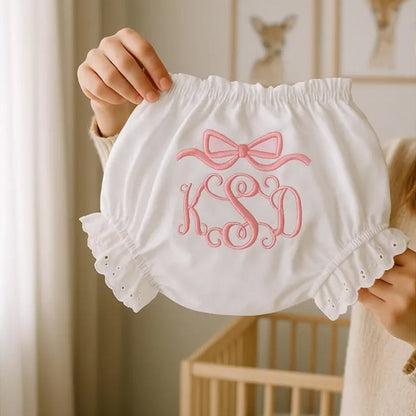 Embroidered Bloomer, Baby Bloomer, Monogramed Bloomer, Monogram Baby Gift