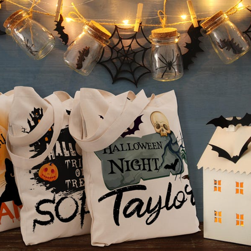 Personalized Halloween Tote Bag,  Halloween Bags for Kids