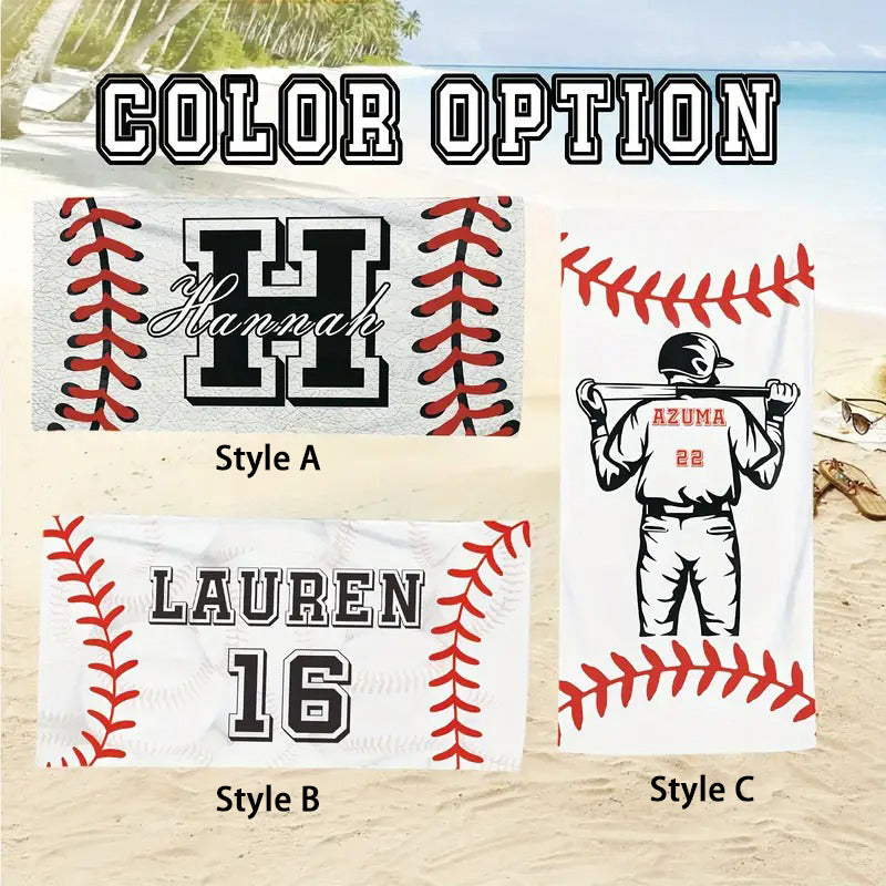 Themed Beach Towel - Personalized Name & Team Design-Customized Towel