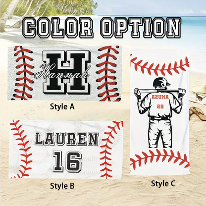 Themed Beach Towel - Personalized Name & Team Design-Customized Towel