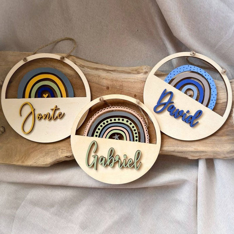 Rainbow name sign - door signs, children's decorating, children's room