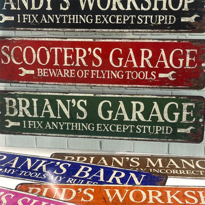Personalized Garage Sign, Custom Workshop Decor