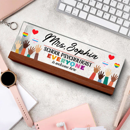 Custom Name Plate for Desk, Teacher Name Plate, Psychologist Gift