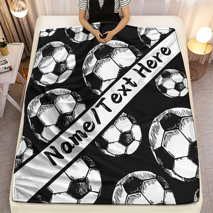 Customizable Football Pattern Throw Blanket