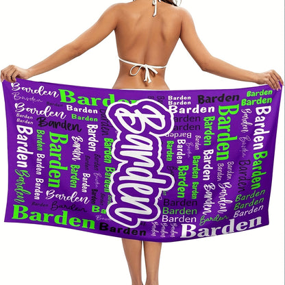 Custom Name Beach Towel 29''x58'' Personalized Name Beach Towel