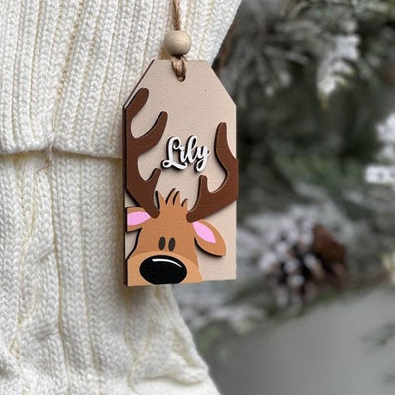 Reindeer Personalized Christmas Stocking Tags